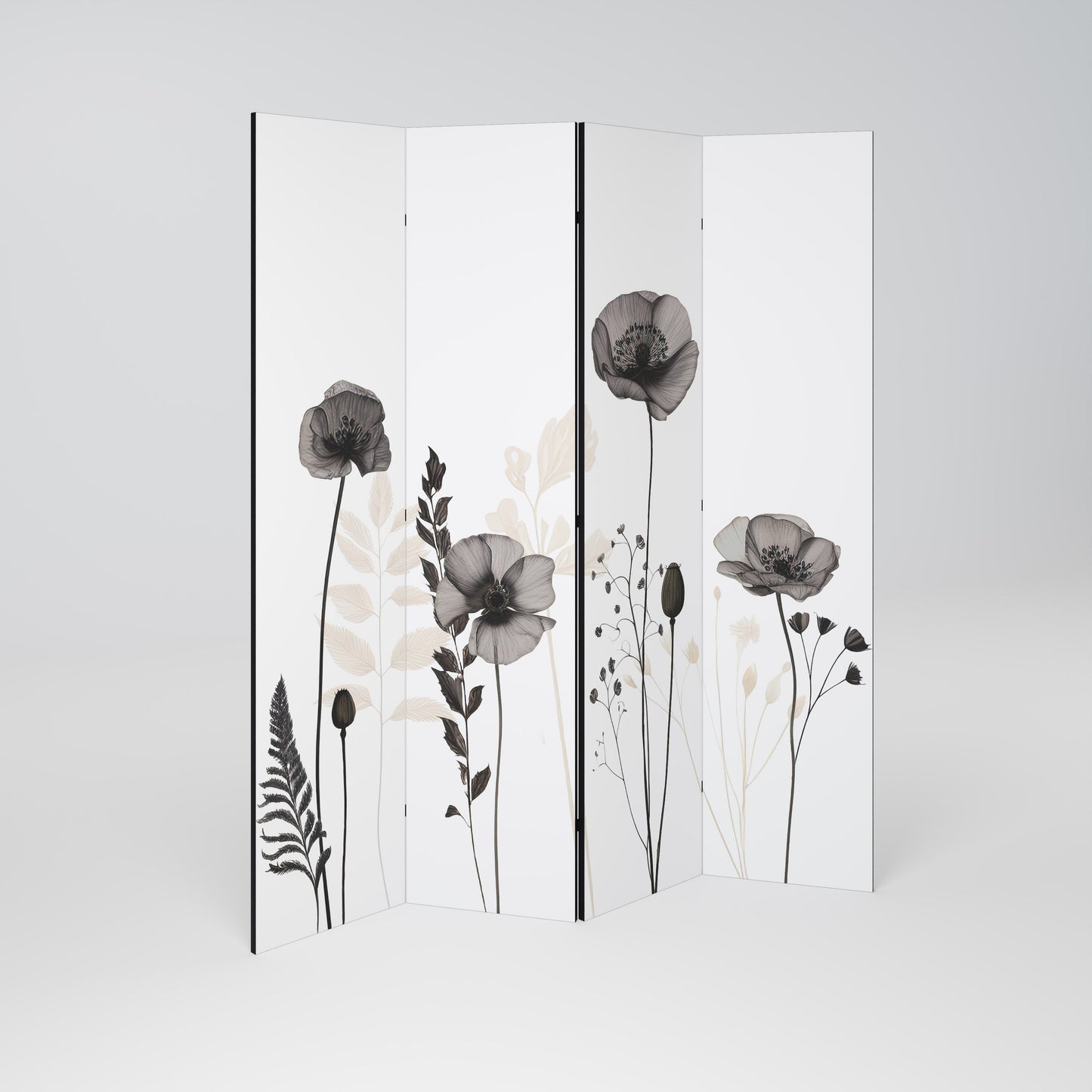 POPPY ALLURE Dekorativ rumsavdelare med 4 paneler