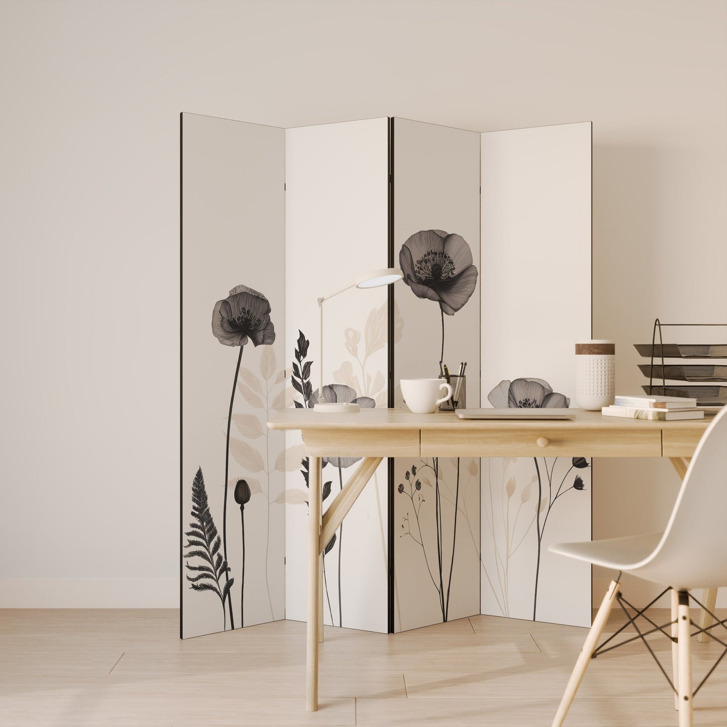 POPPY ALLURE Dekorativ rumsavdelare med 4 paneler