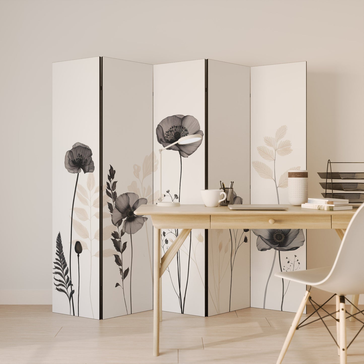 POPPY ALLURE Dekorativ rumsavdelare med 5 paneler