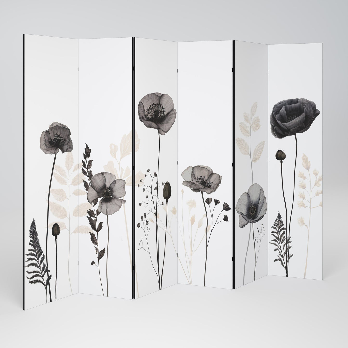 POPPY ALLURE Dekorativ rumsavdelare med 6 paneler