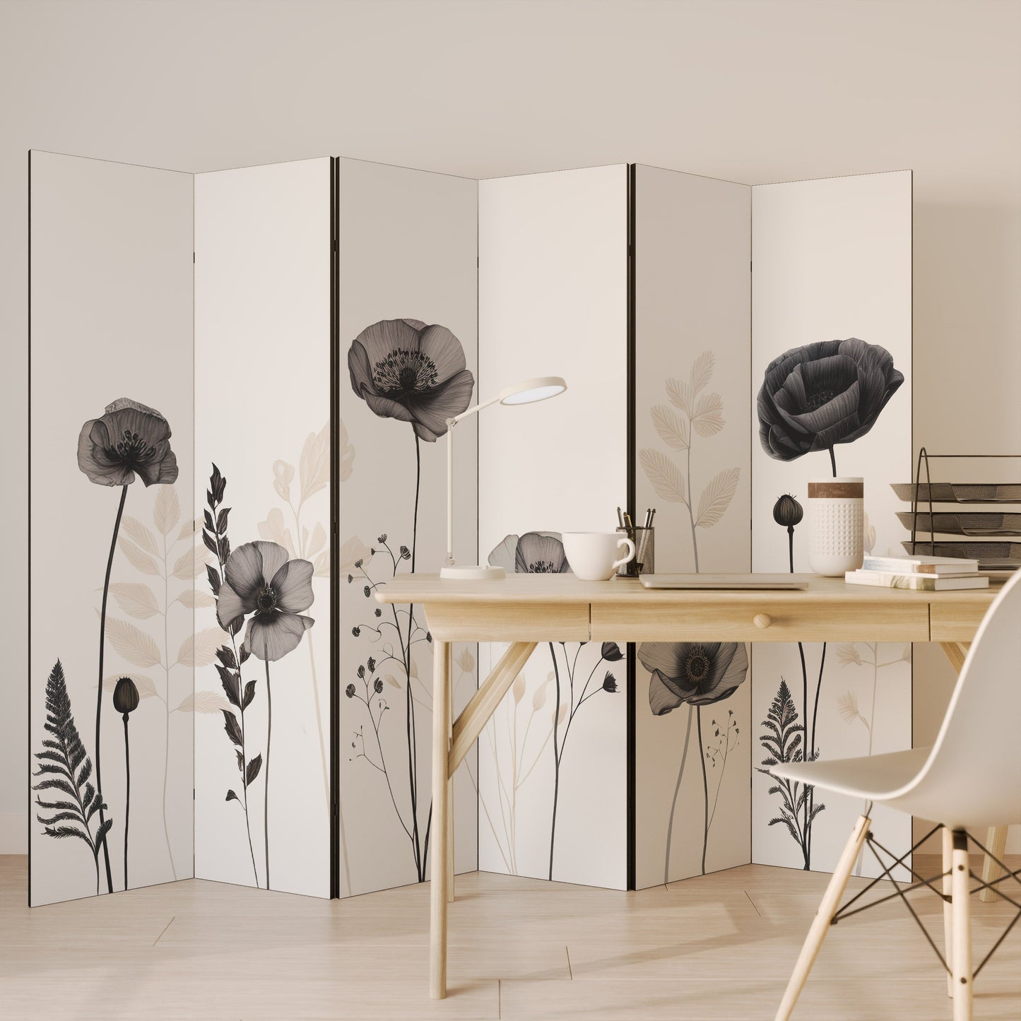 POPPY ALLURE Dekorativ rumsavdelare med 6 paneler