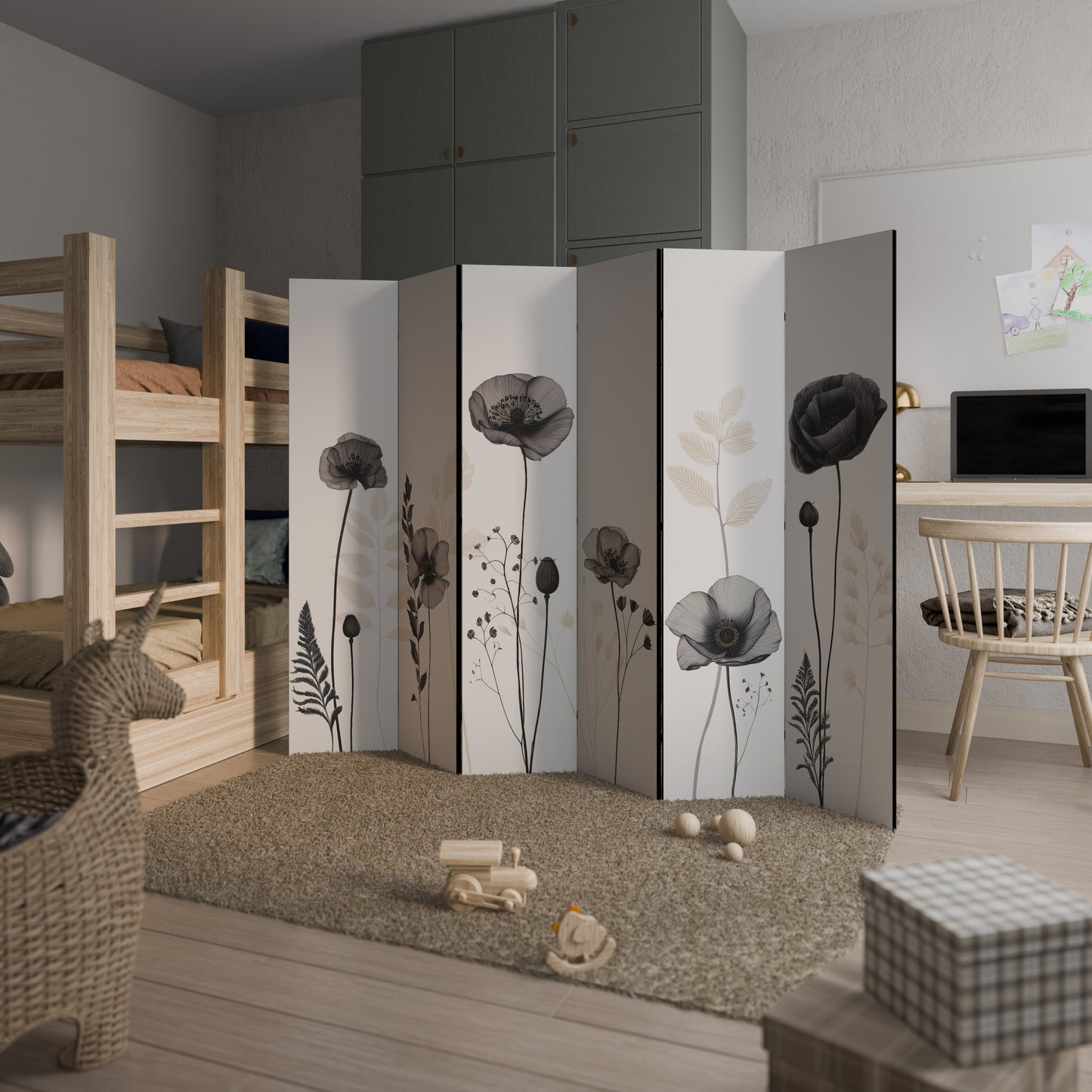 POPPY ALLURE Dekorativ rumsavdelare med 6 paneler