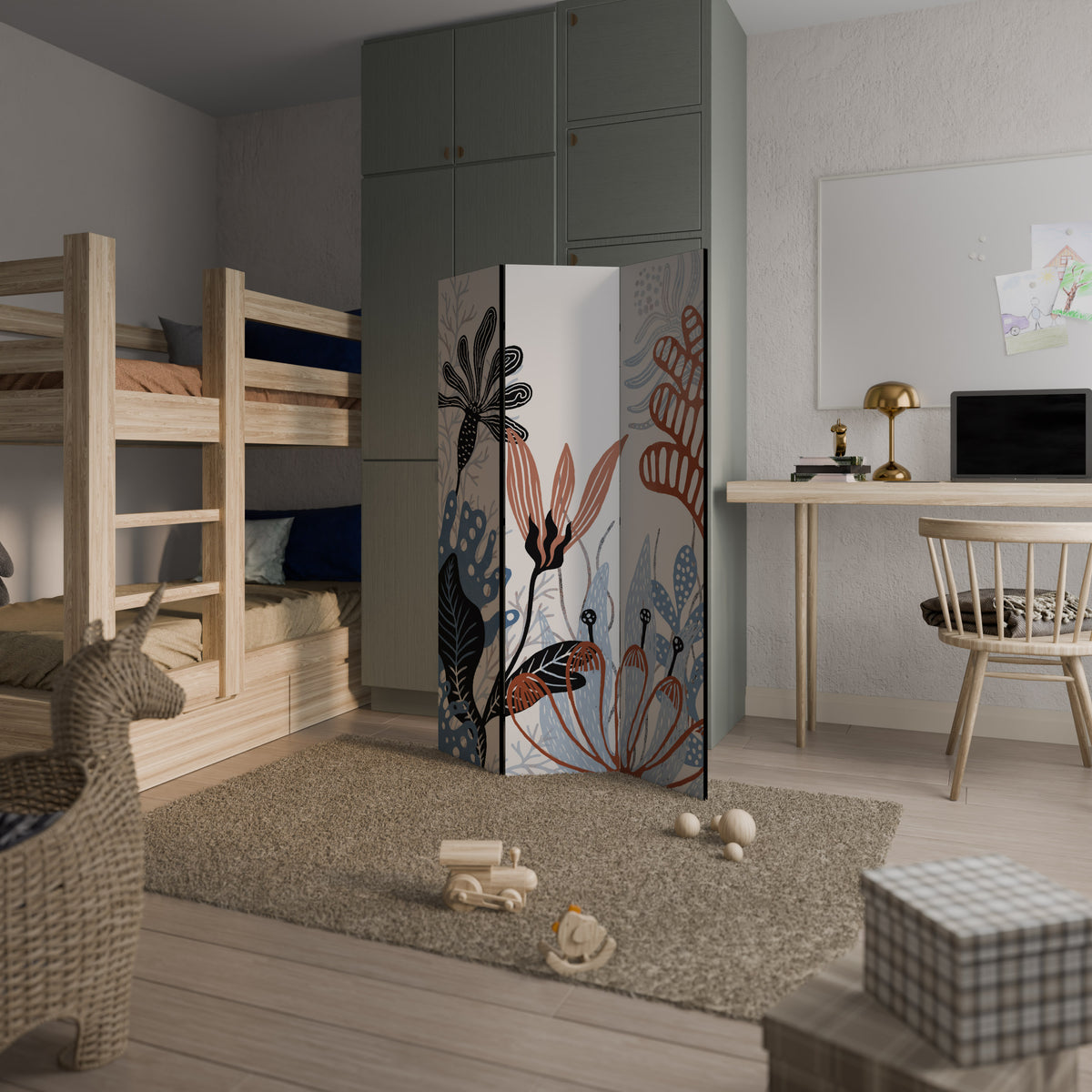 ORGANIC ASSEMBLAGE 3-Panel Room Divider