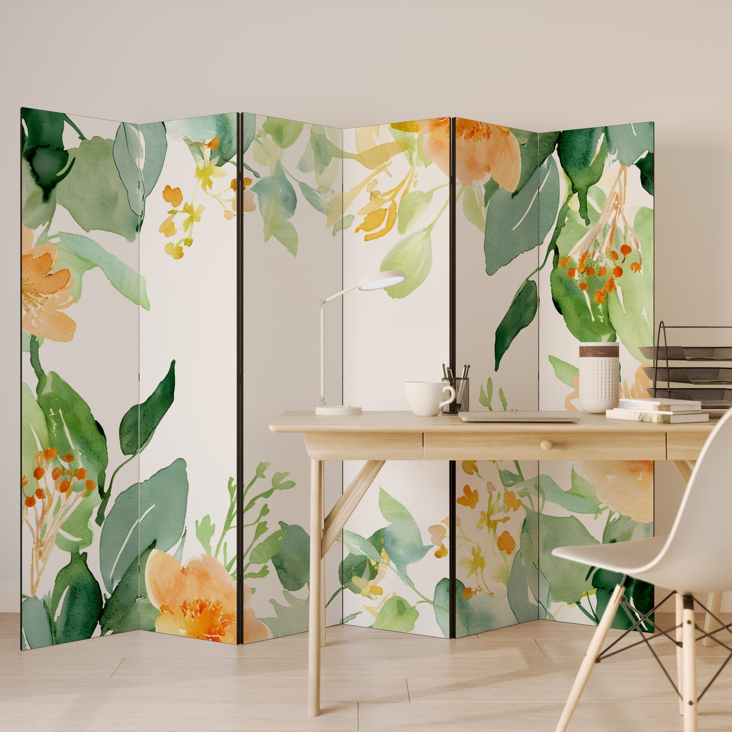 FLORAL SERENITY SPLIT Decorative 6-Panel Room Divider