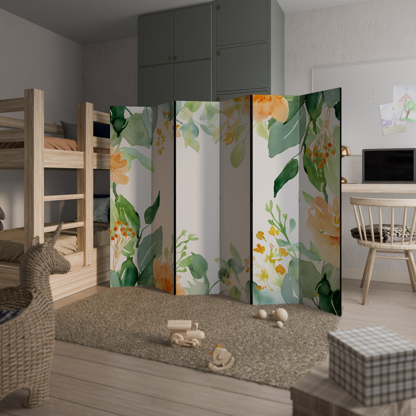 FLORAL SERENITY SPLIT Decorative 6-Panel Room Divider