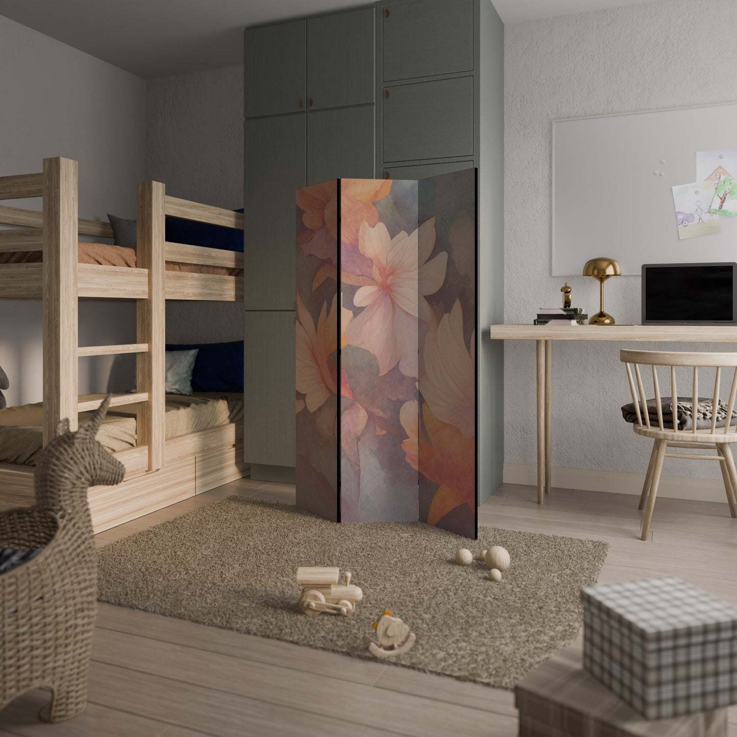 PETAL GRACE Decorative 3-Panel Room Divider