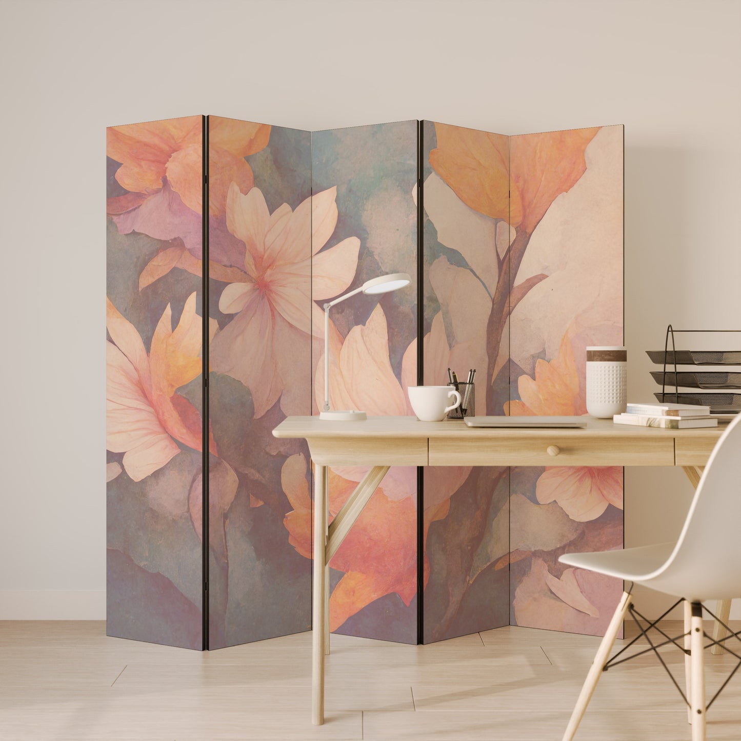 PETAL GRACE Decorative 5-Panel Room Divider
