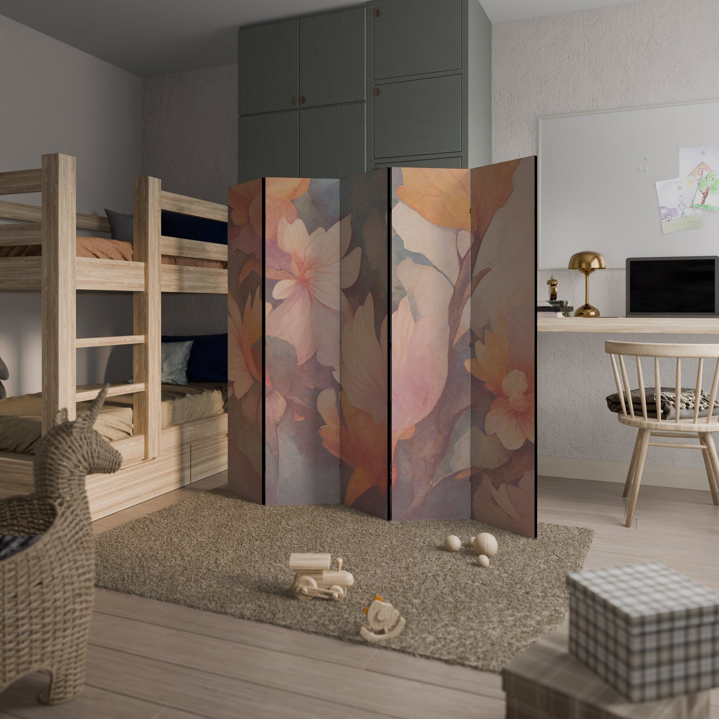 PETAL GRACE Decorative 5-Panel Room Divider