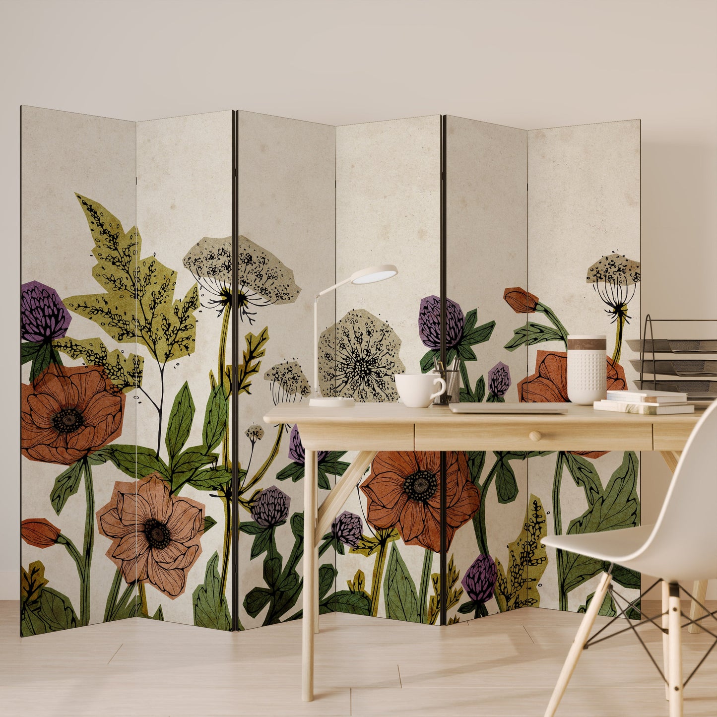 SPROUT ELEGANCE Dekorativ rumsavdelare med 6 paneler