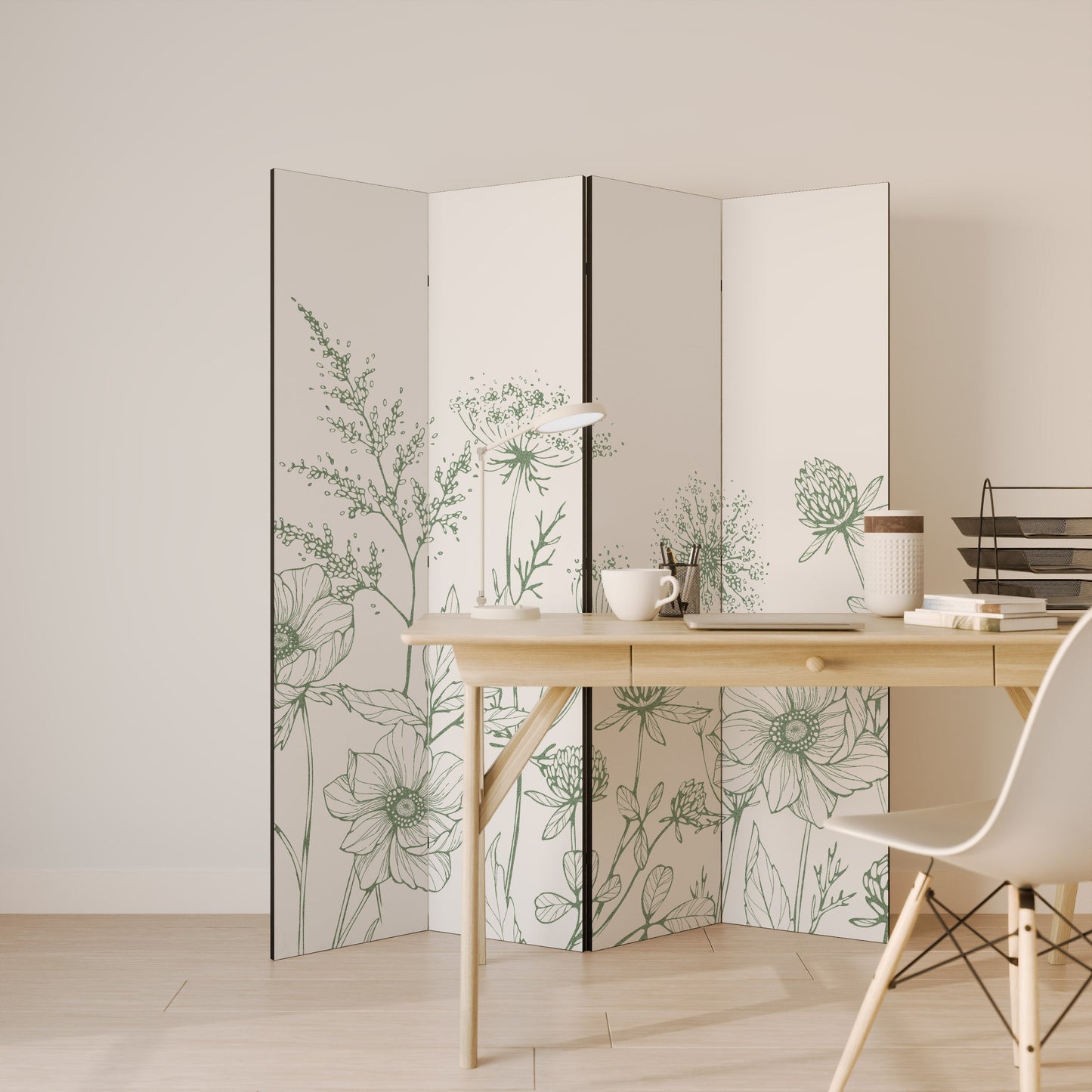 WILDER BEAUTY Dekorativ rumsavdelare med 4 paneler
