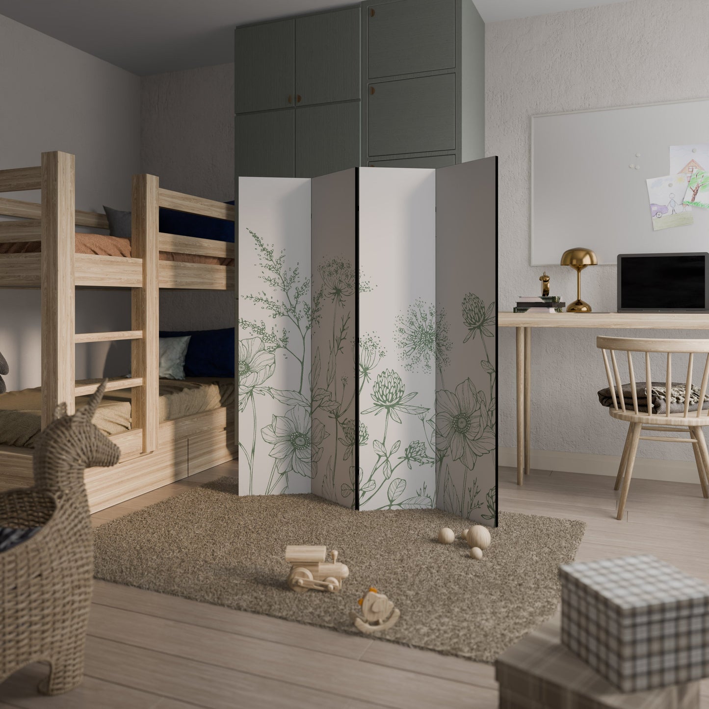 WILDER BEAUTY Dekorativ rumsavdelare med 4 paneler