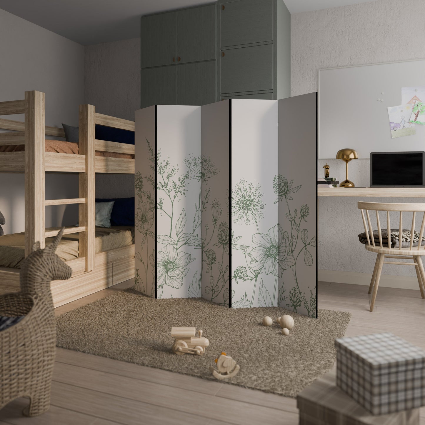 WILDER BEAUTY Dekorativ rumsavdelare med 5 paneler