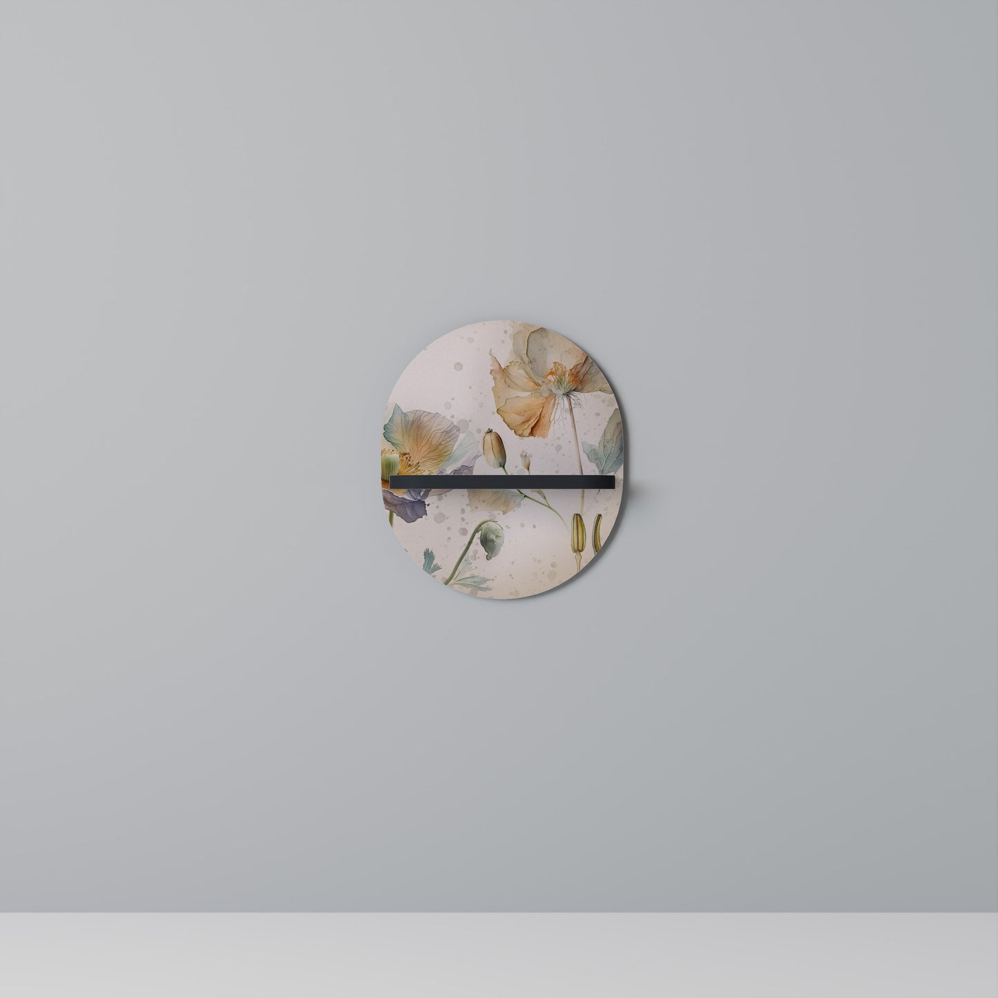 MJUKA POPPY Oval konsthylla i svart finish