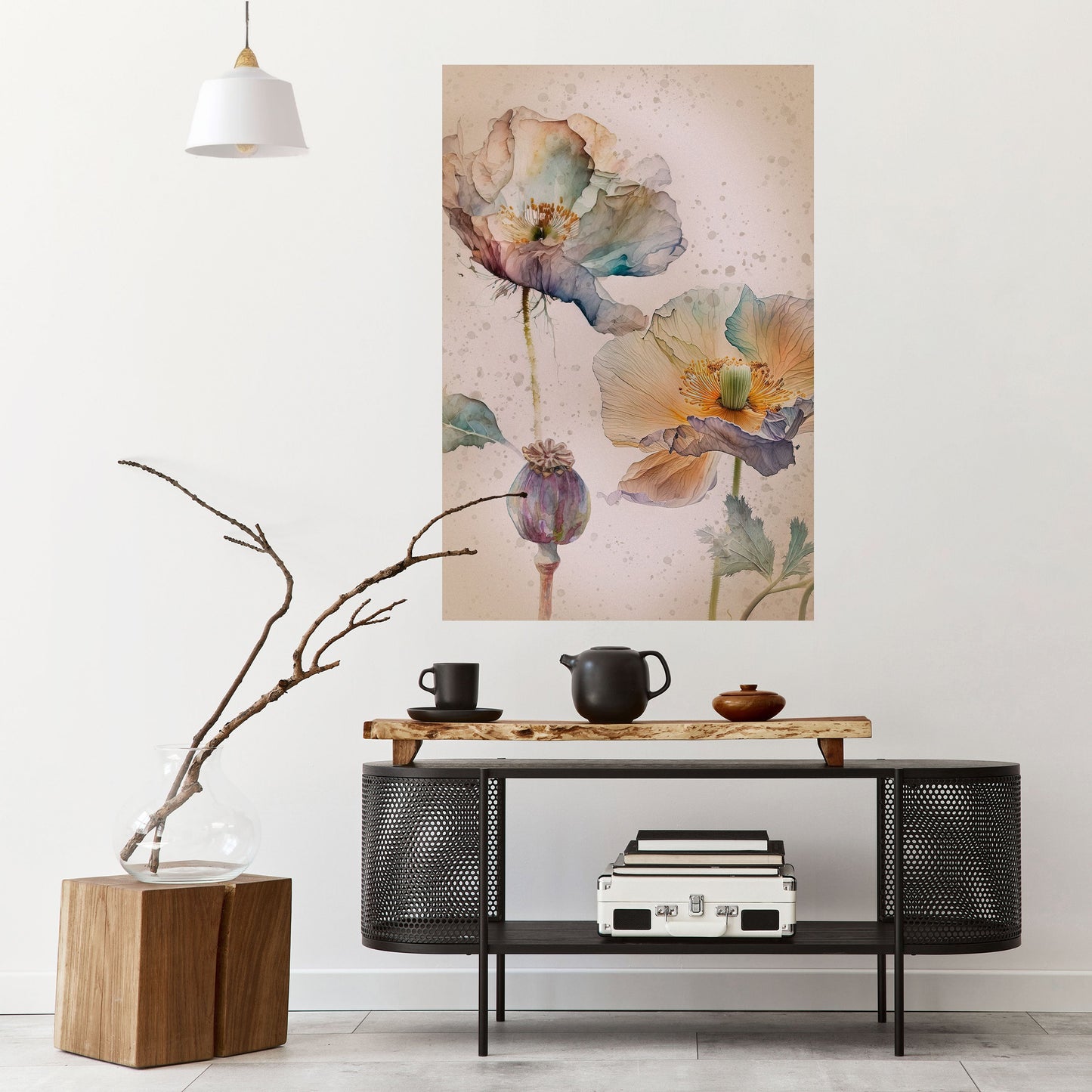 SOFTEN POPPY Peel and Stick Vertical Poster
