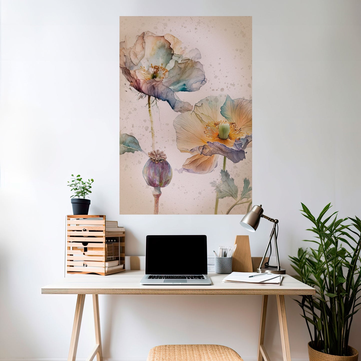 SOFTEN POPPY Peel and Stick Vertical Poster