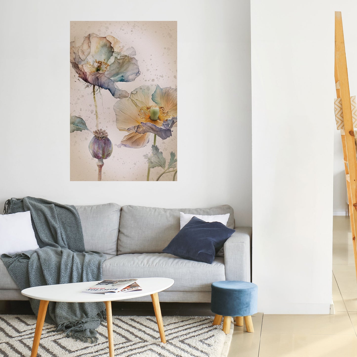 SOFTEN POPPY Peel and Stick Vertical Poster