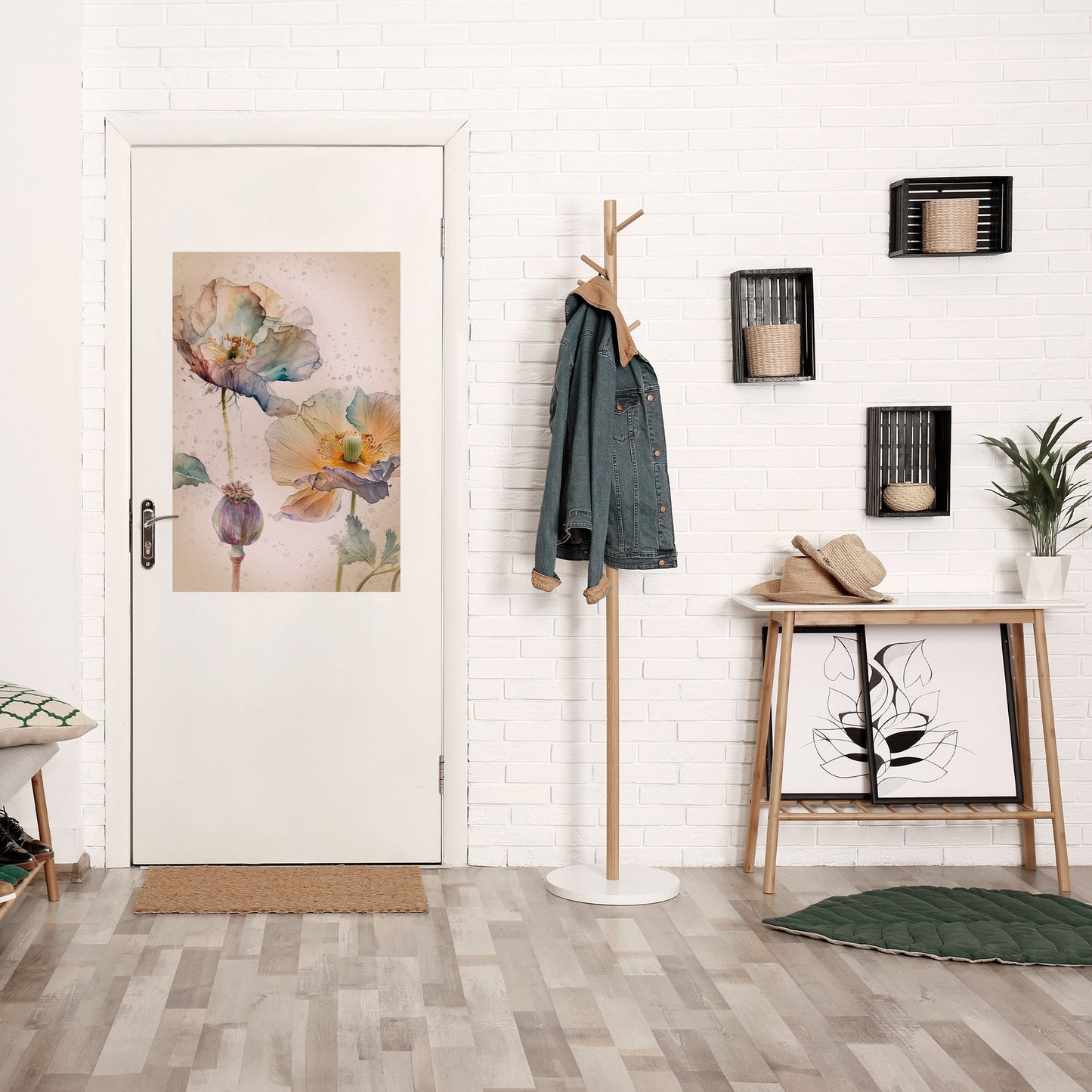 SOFTEN POPPY Peel and Stick Vertical Poster