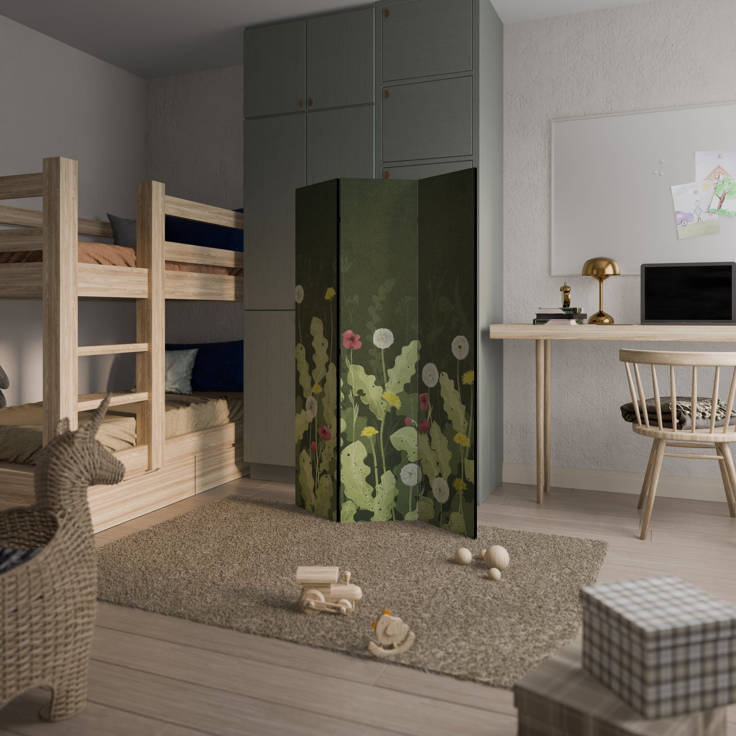 DANDELION AMUSE Decorative 3-Panel Room Divider