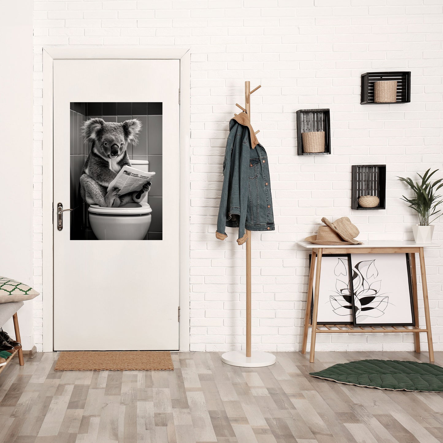 TOILETTIDSBERÄTTELSER Skalbar och självhäftande vertikal poster