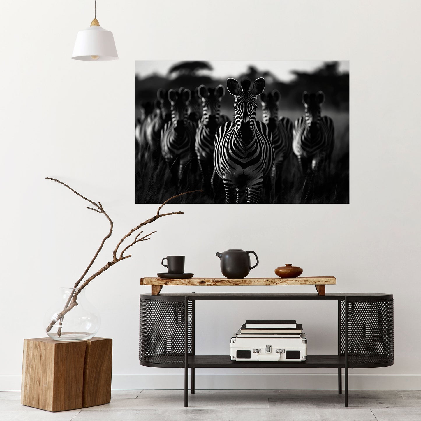 Randig Symphony Saga, horisontell poster med självhäftande text
