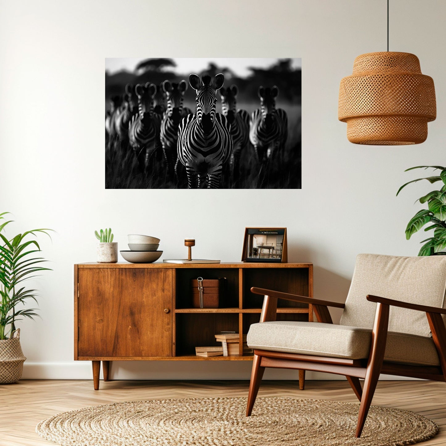 Randig Symphony Saga, horisontell poster med självhäftande text