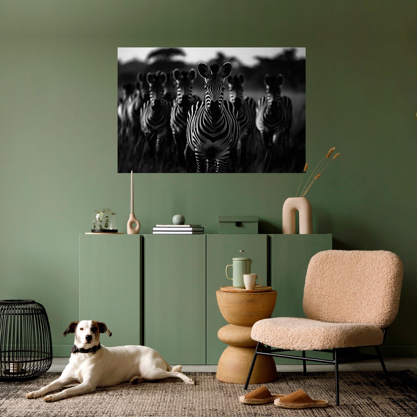 Randig Symphony Saga, horisontell poster med självhäftande text