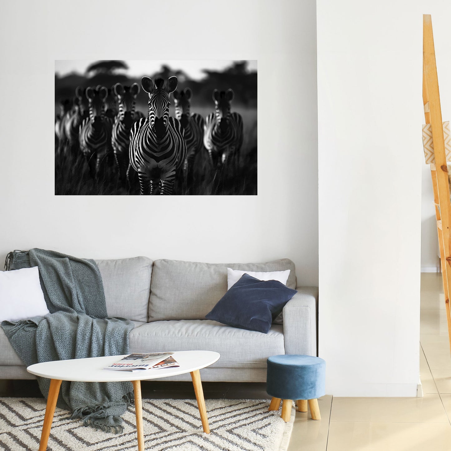 Randig Symphony Saga, horisontell poster med självhäftande text
