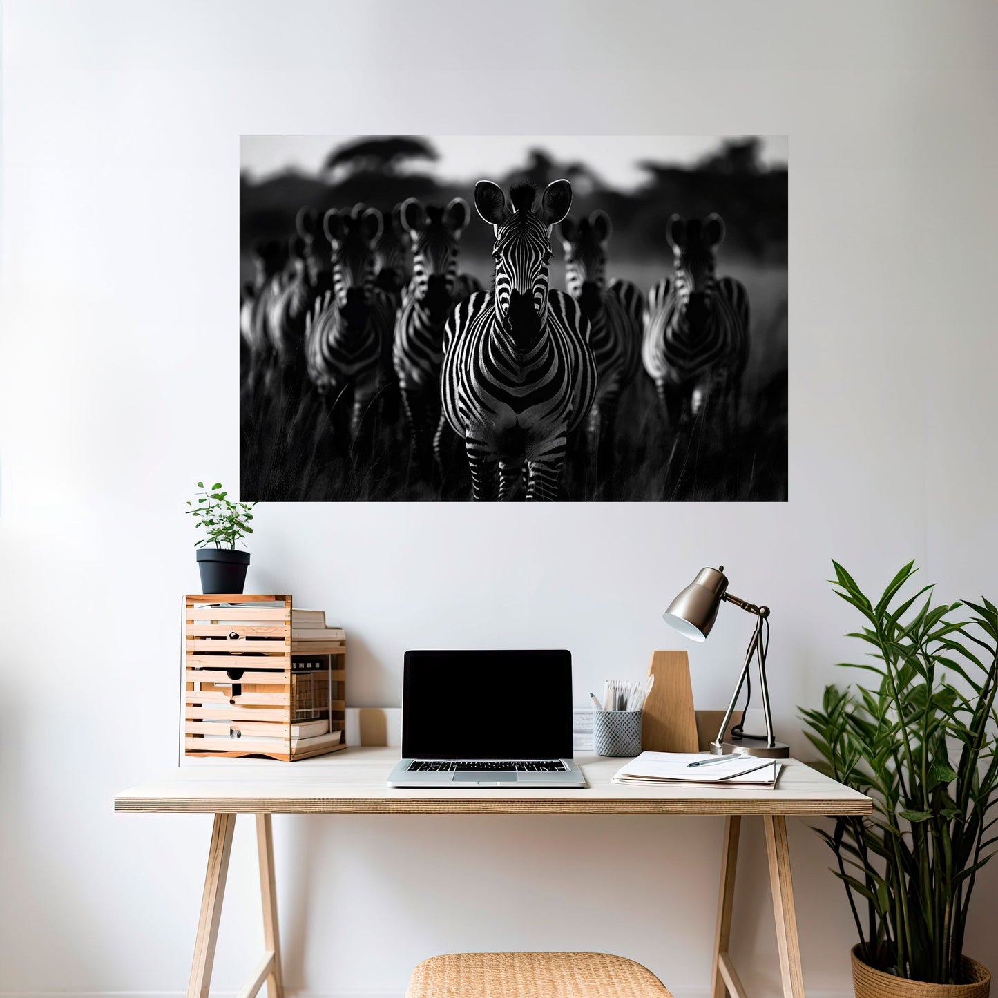 Randig Symphony Saga, horisontell poster med självhäftande text