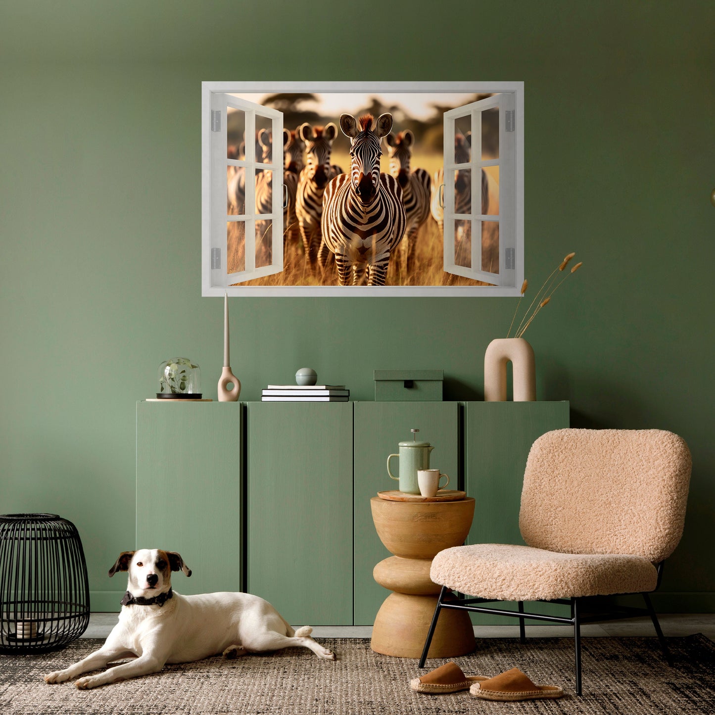 STRIPED SERENADE OUTSIDE Peel and Stick Horizontal Poster