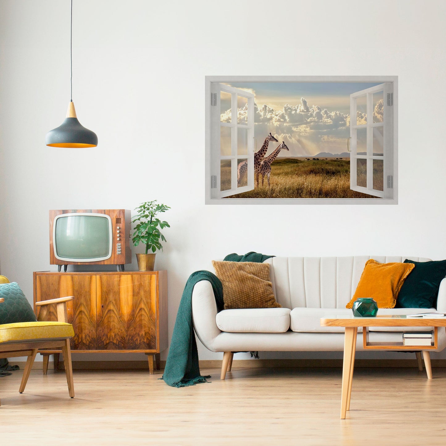 GIRAFF-FÖNSTER, självhäftande poster