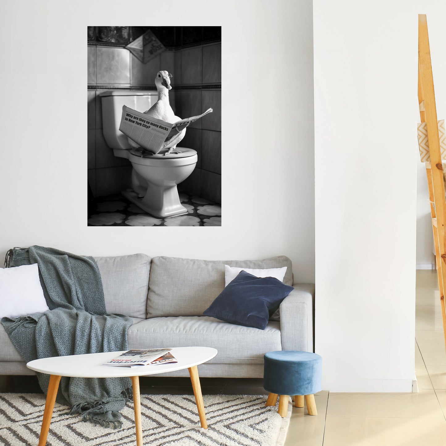 ÄNKER I STADEN Vertikal poster med självhäftande klistermärke