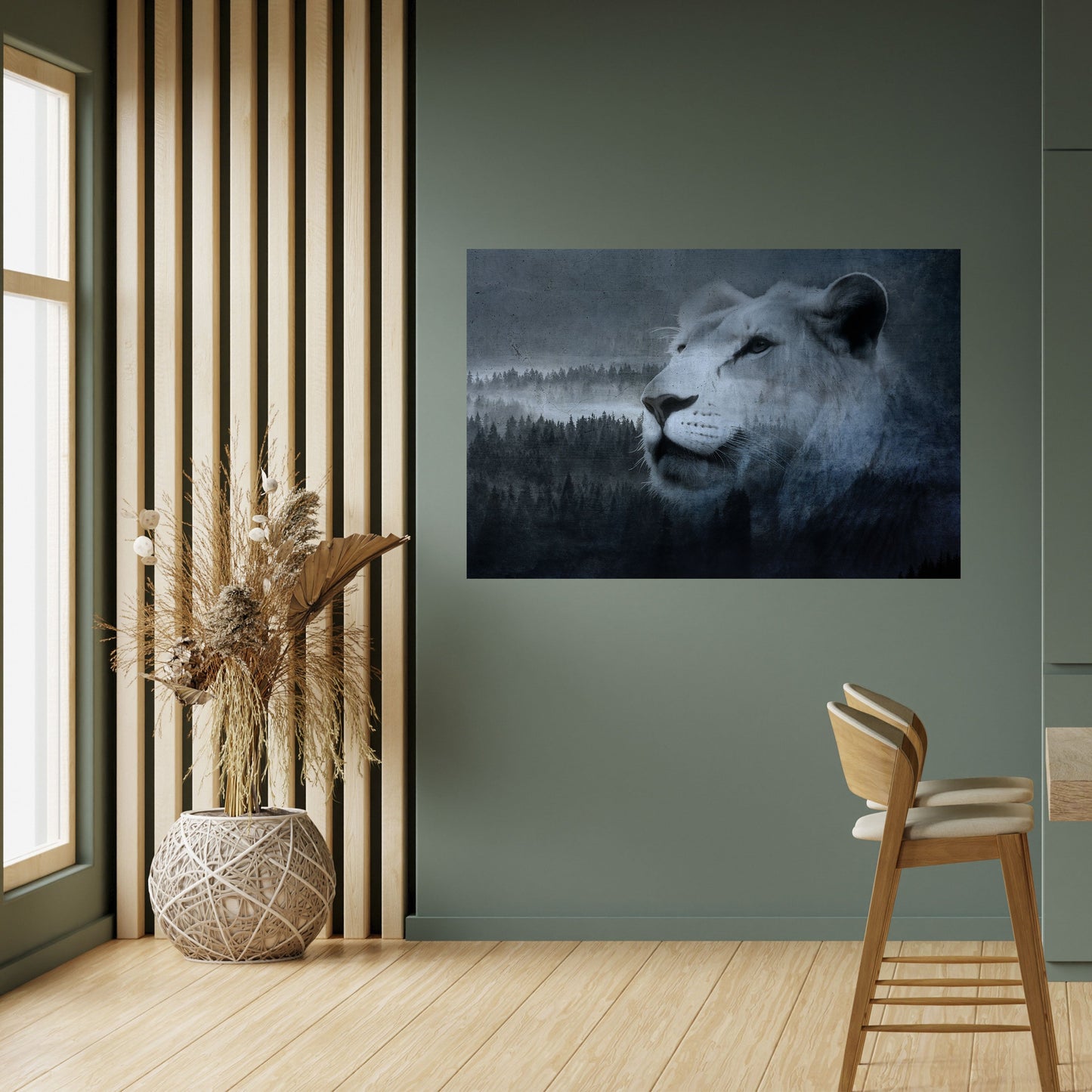 LEJONS HARMONI I BLÅTT, självhäftande poster