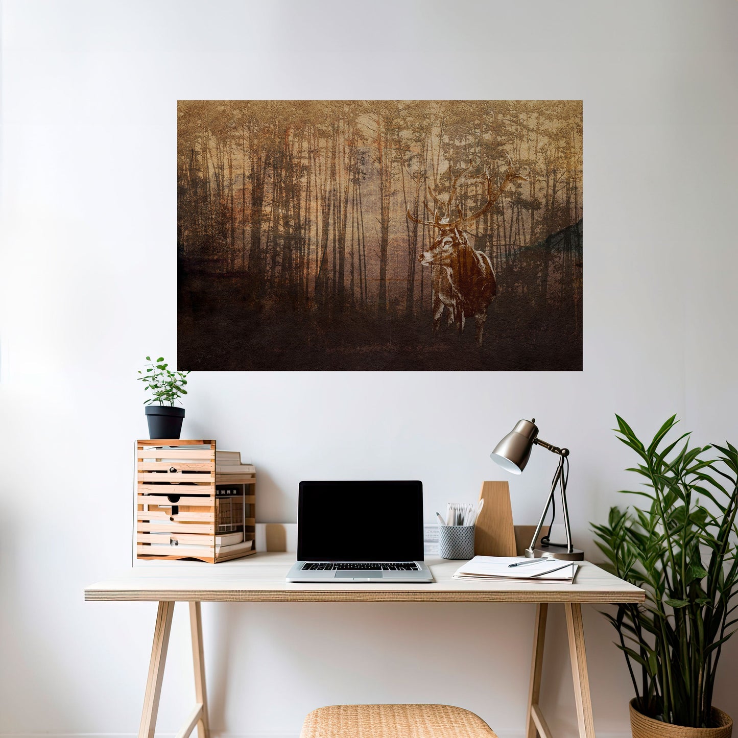 WHISPERING WOODS MYSTIQUE Peel and Stick Horizontal Poster