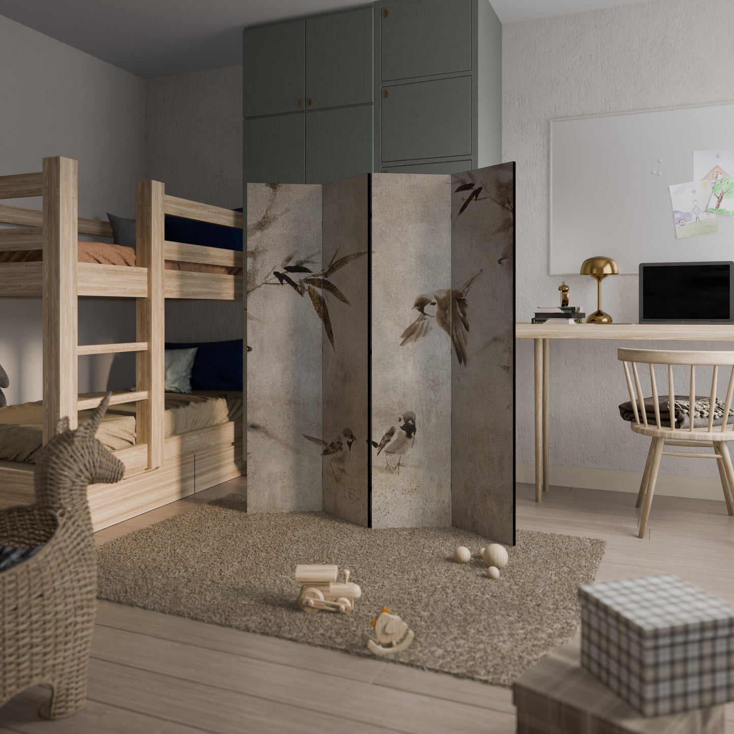 SPARROW BLISS Decorative 4-Panel Room Divider