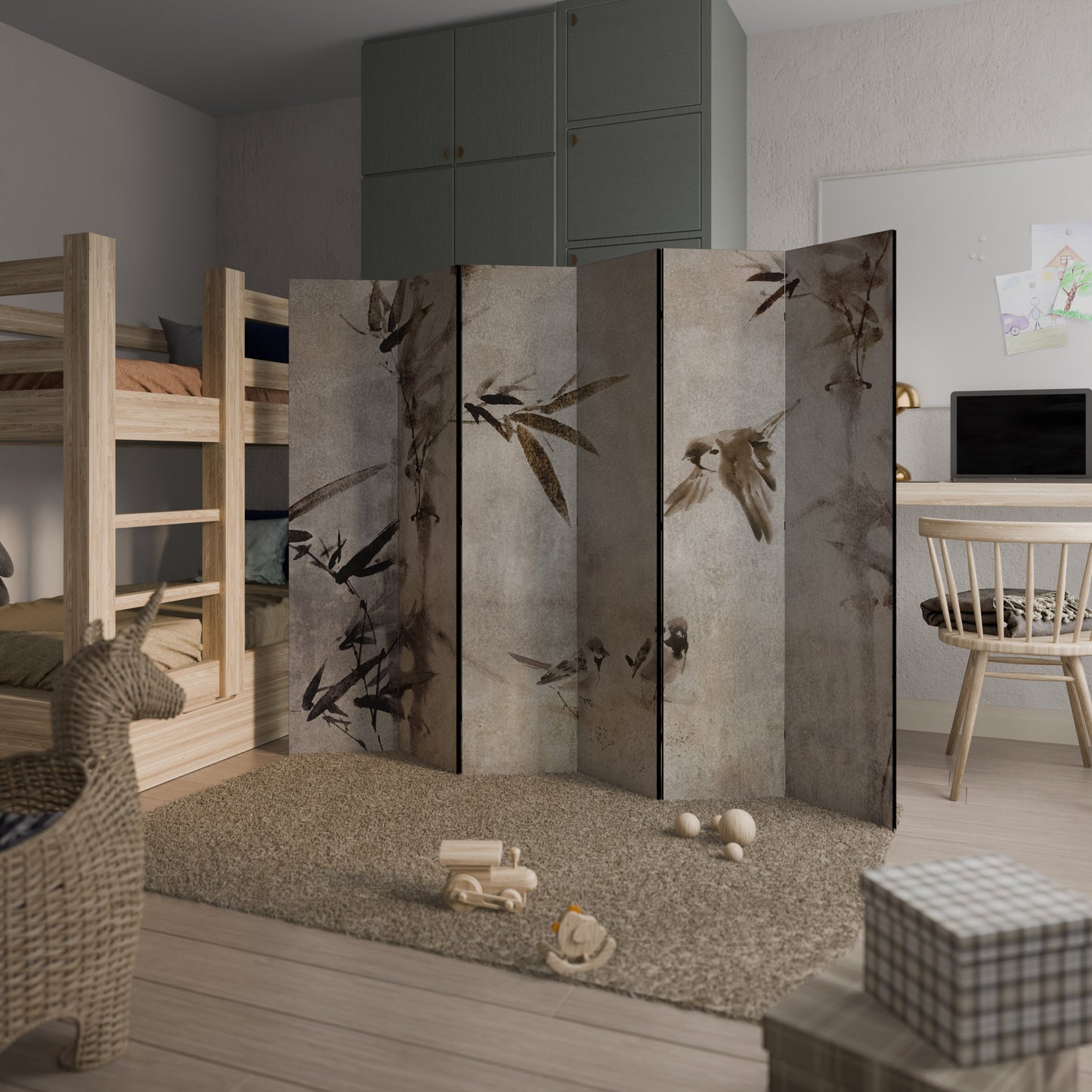 Sparrow Bliss Dekorativ rumsavdelare med 6 paneler