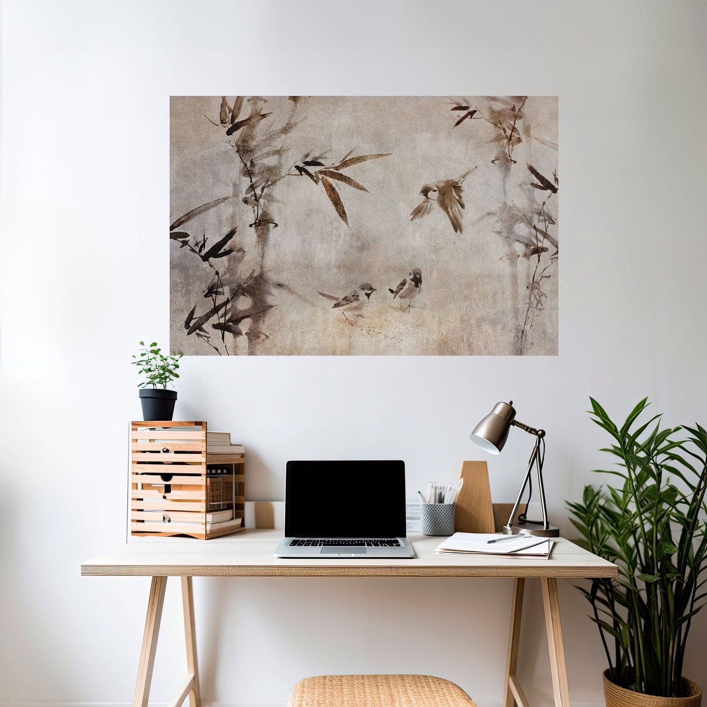 Sparrow Bliss horisontell affisch med självhäftande motiv