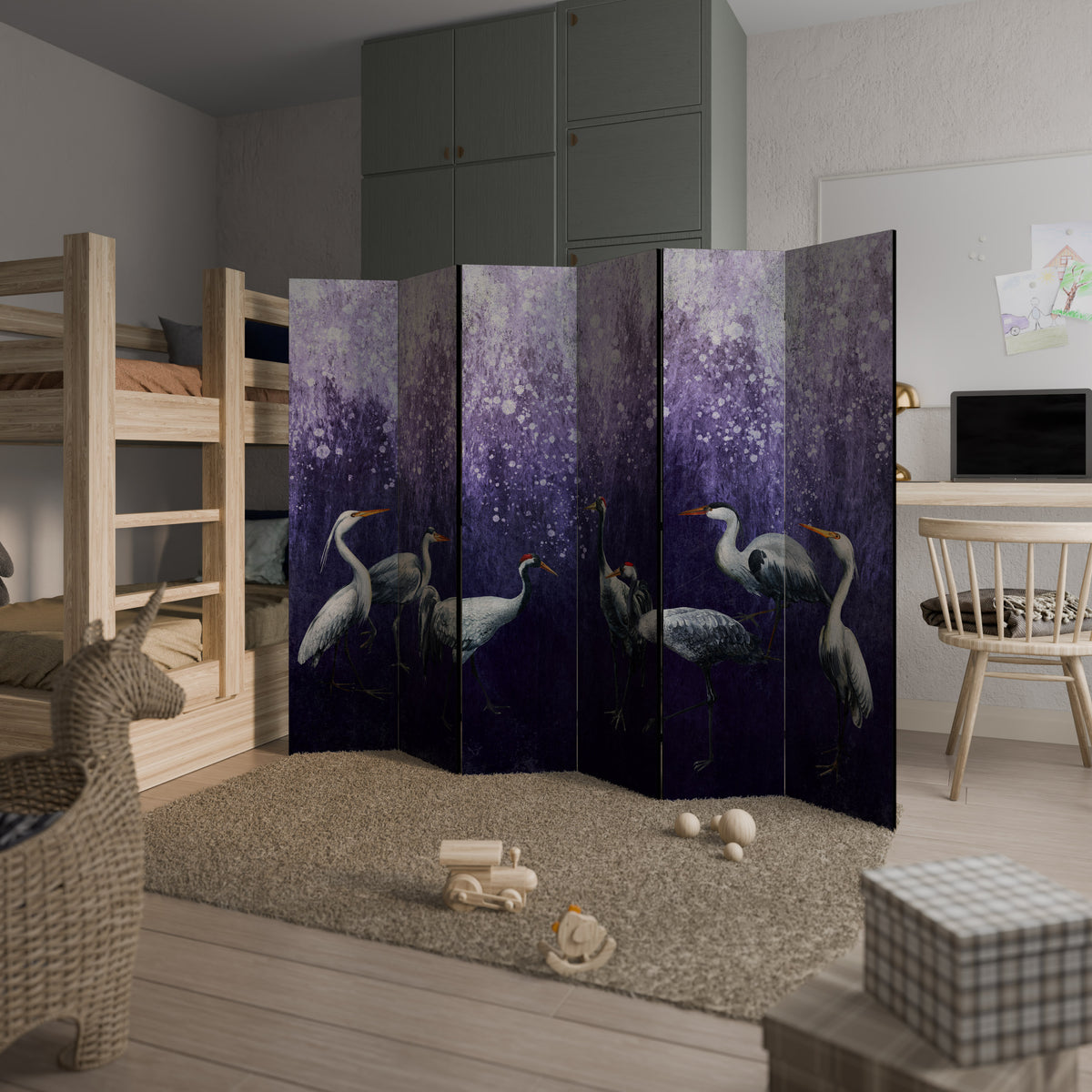 MYSTICAL CRANE GATHERING Rumsavdelare 6 paneler