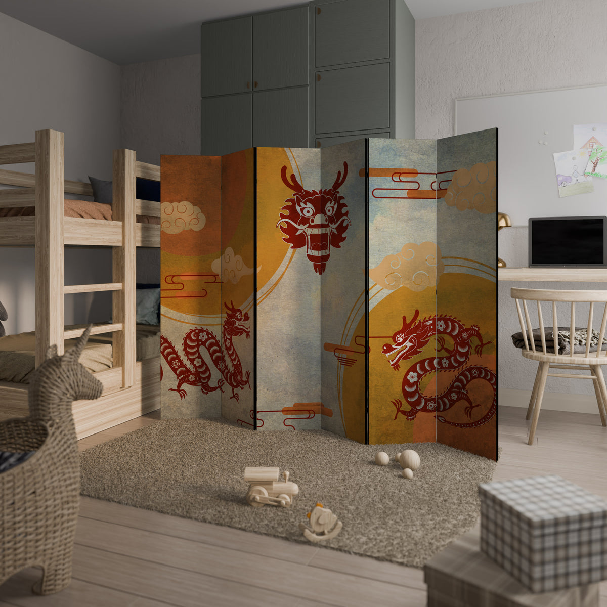 MYSTICAL DRAGON 6-Panel Room Divider