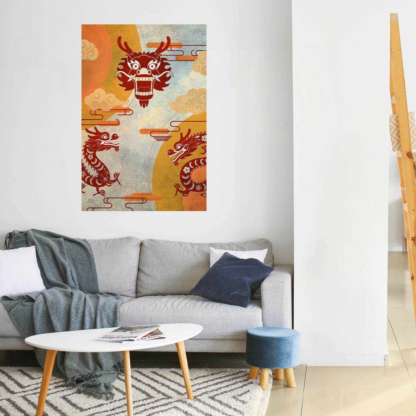 MYSTISK DRAKE, skalbar och självhäftande poster