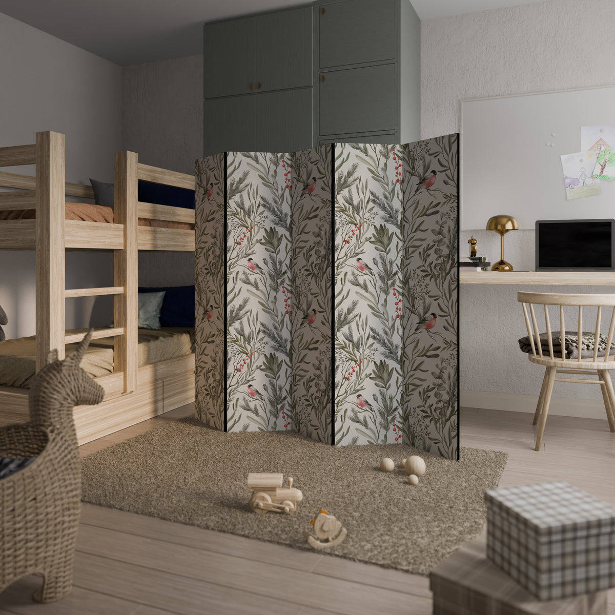 BULLFINCH SONG 5-Panel Room Divider