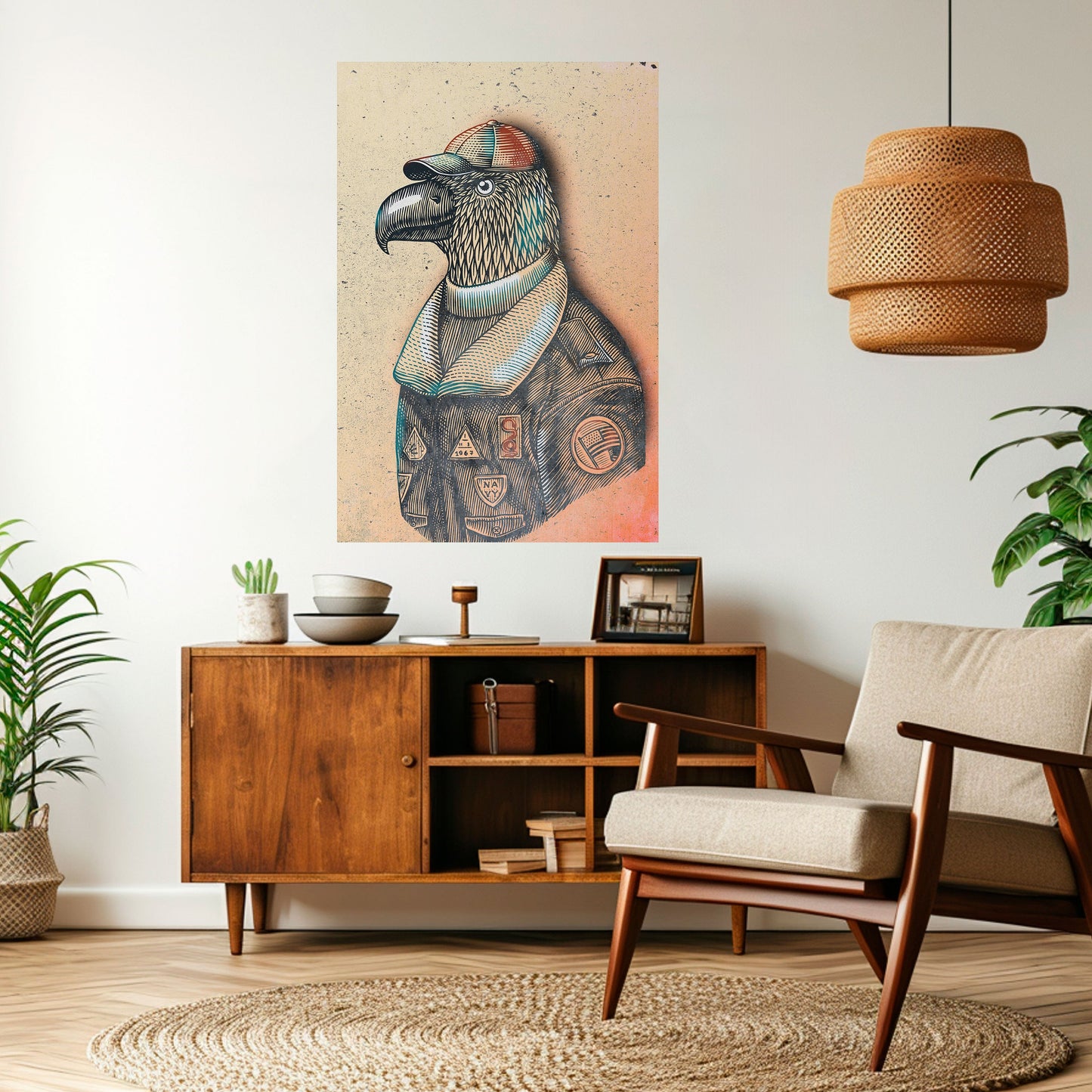 FEATHERED FASHIONISTA Peel and Stick Vertical Poster