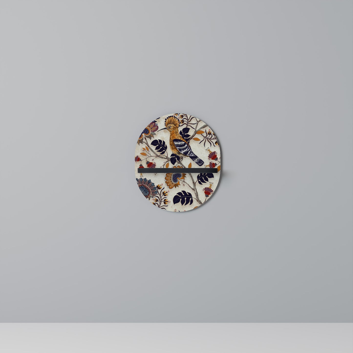 EMINENT HOOPOE Oval konsthylla i svart finish