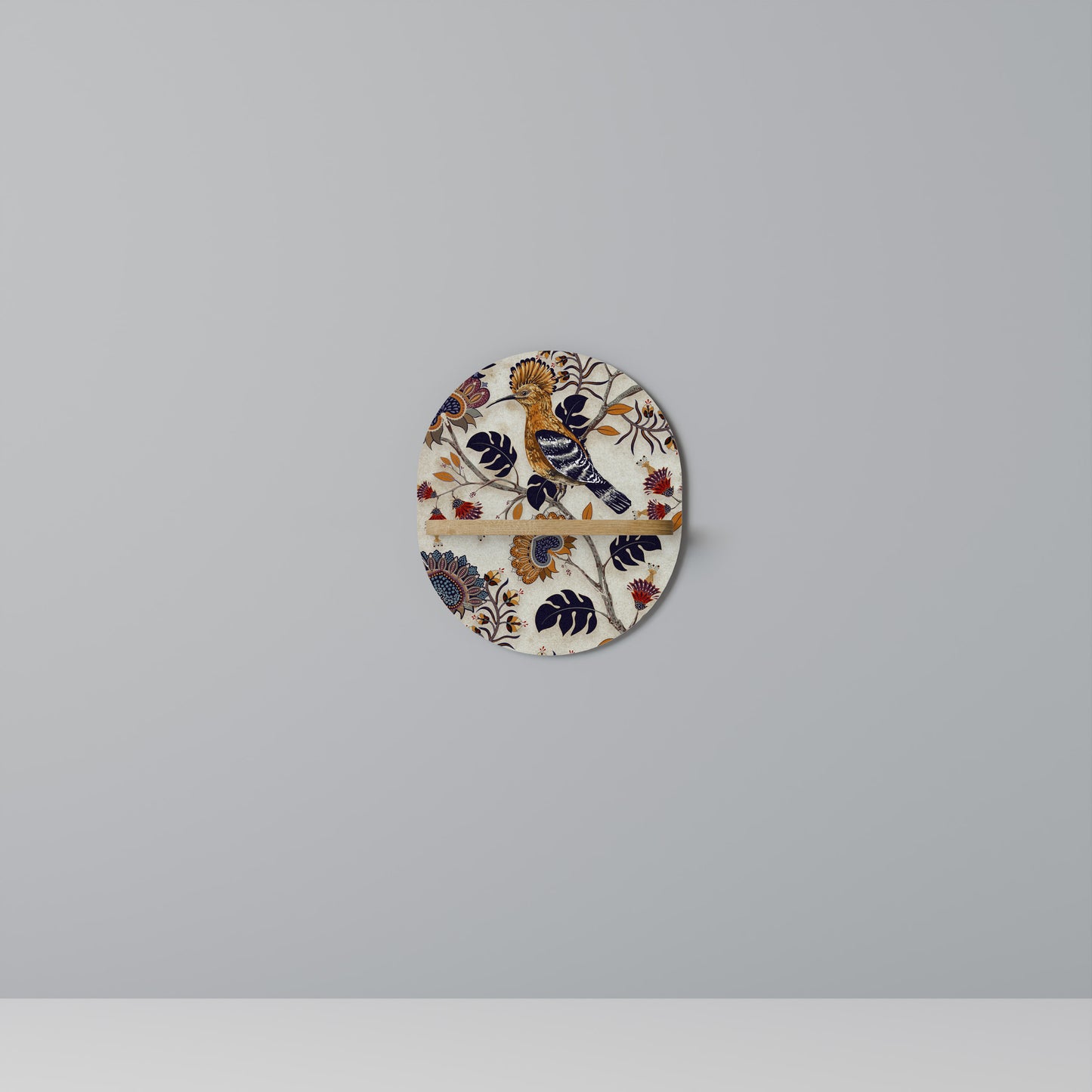 EMINENT HOOPOE Oval konsthylla i ekeffekt