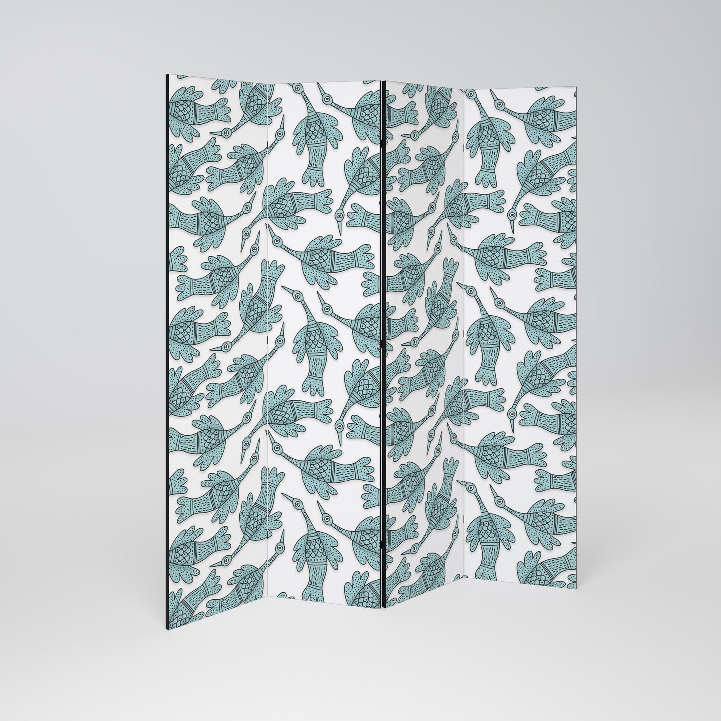 WATERSPOUT SONGIBIRD Decorative 4-Panel Room Divider