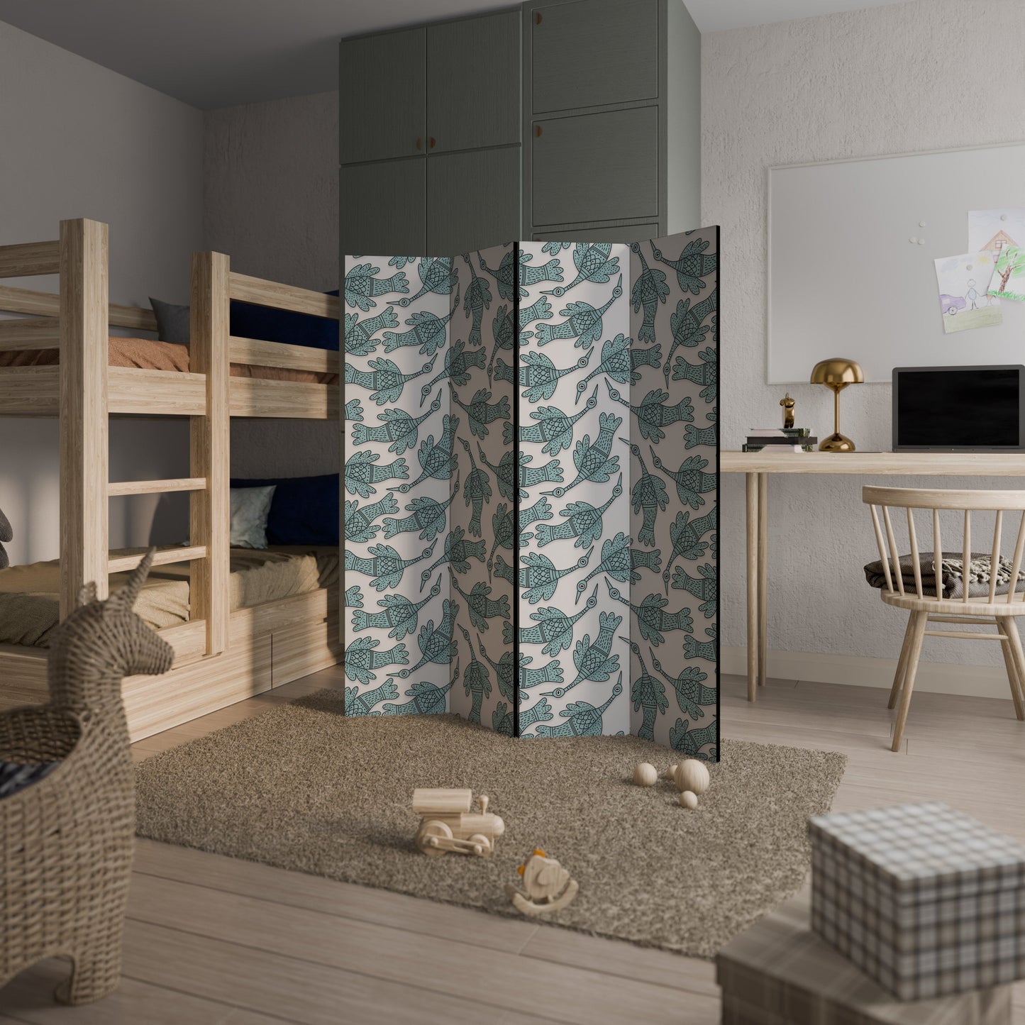 WATERSPOUT SONGIBIRD Decorative 4-Panel Room Divider