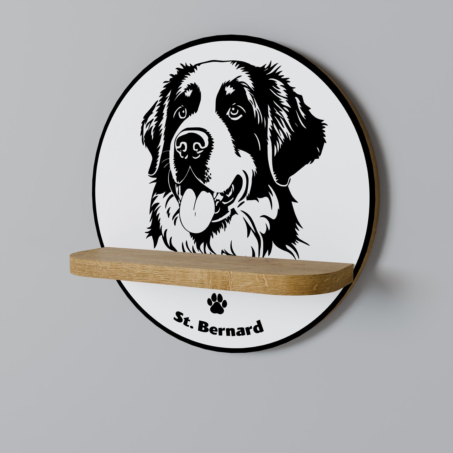 SAINT BERNARD Rund Konsthylla I Ekeffekt