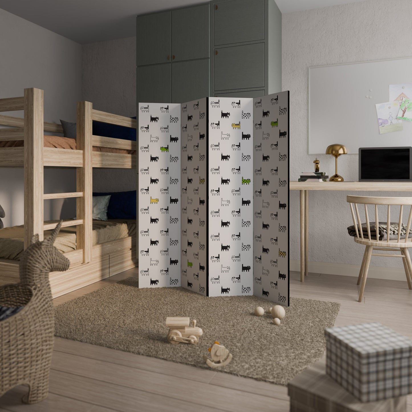 CATS COMPILATION Decorative 4-Panel Room Divider