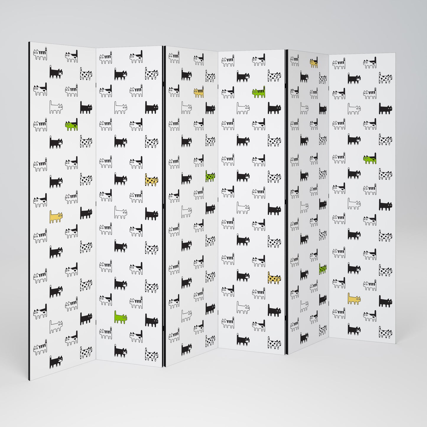 CATS COMPILATION Decorative 6-Panel Room Divider