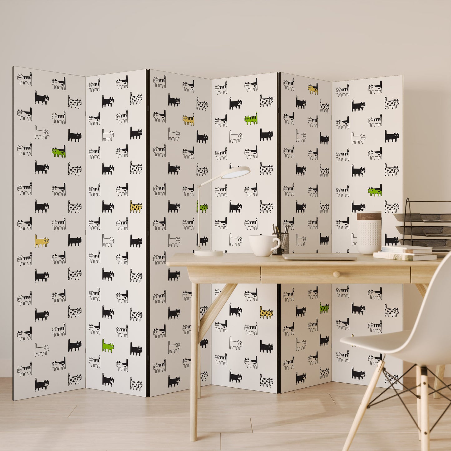 CATS COMPILATION Decorative 6-Panel Room Divider
