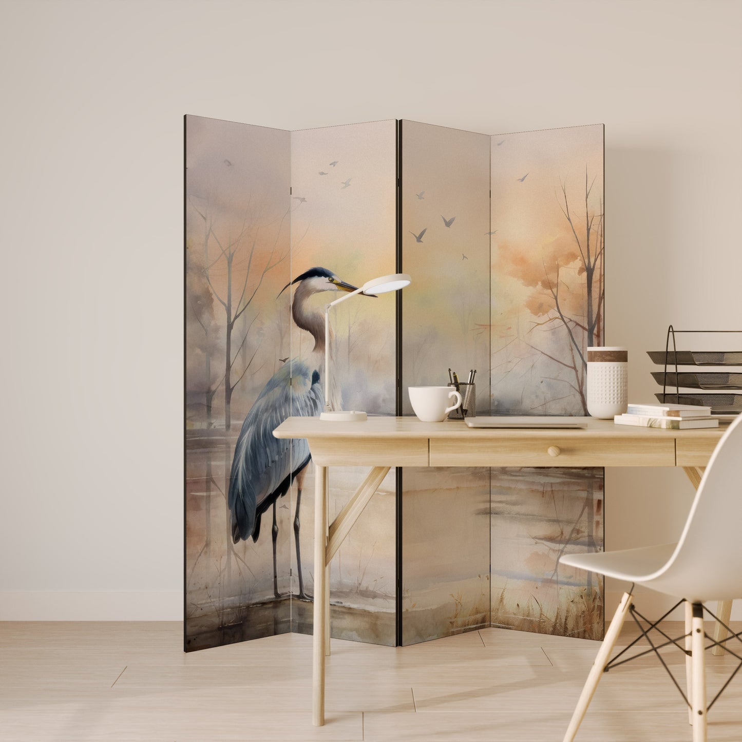 HERON DAYDREAM Dekorativ rumsavdelare med 4 paneler